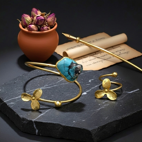 🆕️Stunning Turkish Exclusive Artisanal Luxury Adjustable Fine Jewelry Set 🫶 - Picture 4 of 11